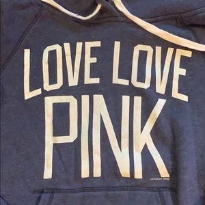 PINK Victoria's Secret Tops - Victoria’s Secret PINK navy blue hoodie PINK Victoria's Secret Tops - Victoria’s Secret PINK navy blue hoodie